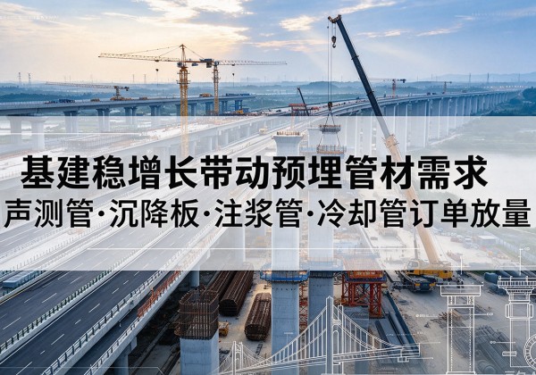 克孜勒苏柯尔克孜基建稳增长带动预埋监测管材需求，声测管、沉降板、注浆管订单持续放量